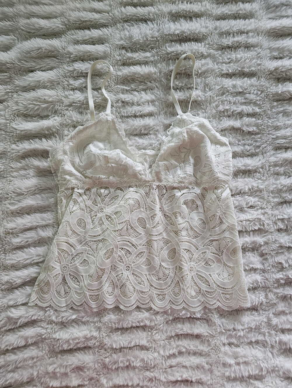 aerie White Lace Camisole Tank Top